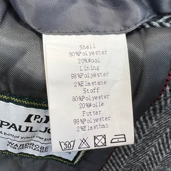 Paul Jones Mens Sport Coat Blazer 2-Button Shooting Jacket XL Navy Wool Blend - Picture 6 of 15